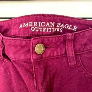 American Eagle Maroon Jeggings Sz 2